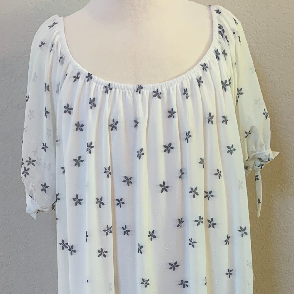 Siren Lily SZ XL off shoulder festival boho lined embroidered flower print NWT